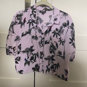Women’s Topshop petite US 8 cropped button-up top